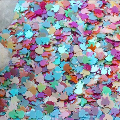 Animales de compañía Feliz Año Nuevo Pascua Sequined 4mm Conejo Cabeza de Pelota Stuffers y Ornamentación mano DIY Accesorios Piezas fluorescentes de vidrio