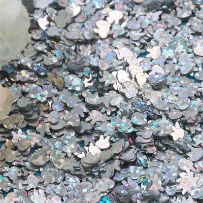 Animales de compañía Feliz Año Nuevo Pascua Sequined 4mm Conejo Cabeza de Pelota Stuffers y Ornamentación mano DIY Accesorios Piezas fluorescentes de vidrio