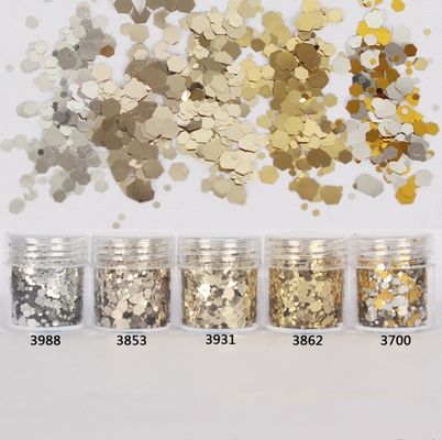 Se ofrecen mezclas personalizadas de chunky glitter para productos de poliéster a granel
