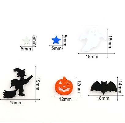 Agregue un poco de diversión a su colección de juguetes con colorida mezcla de brillo de estrellas calabazas fantasmas brujas sombrero murciélago Halloween formas