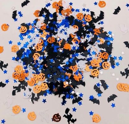 Agregue un poco de diversión a su colección de juguetes con colorida mezcla de brillo de estrellas calabazas fantasmas brujas sombrero murciélago Halloween formas
