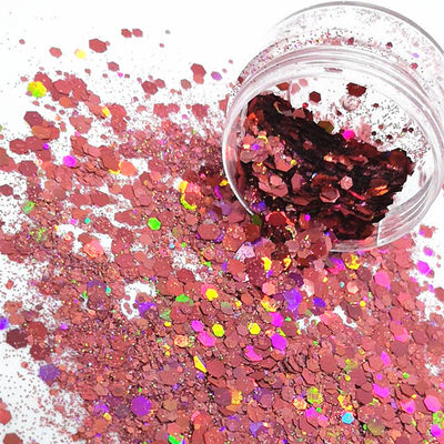 Fabricación de polvo de brillo ecológico de 1 kg holográfico rosa para la graduación del Ramadán y el Día de San Valentín