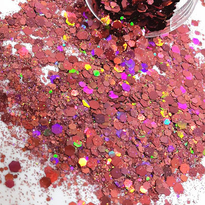 Fabricación de polvo de brillo ecológico de 1 kg holográfico rosa para la graduación del Ramadán y el Día de San Valentín