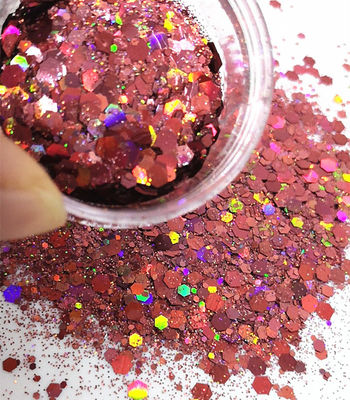 Fabricación de polvo de brillo ecológico de 1 kg holográfico rosa para la graduación del Ramadán y el Día de San Valentín