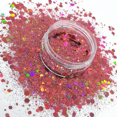 Fabricación de polvo de brillo ecológico de 1 kg holográfico rosa para la graduación del Ramadán y el Día de San Valentín