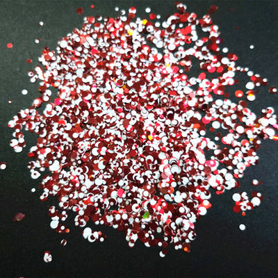 Suelta tu imaginación con puntos rojos y blancos brillante mezcla estilo de arte de uñas