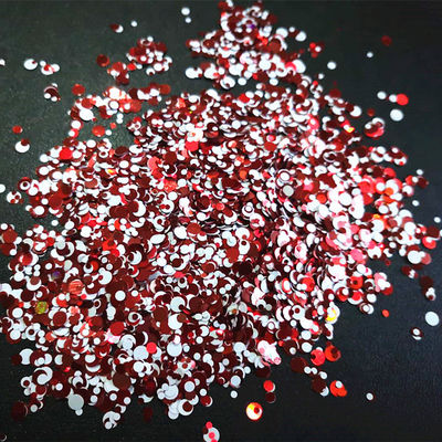 Suelta tu imaginación con puntos rojos y blancos brillante mezcla estilo de arte de uñas
