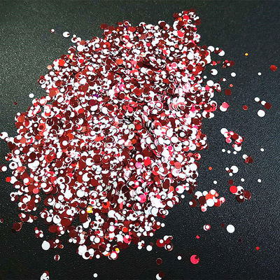 Suelta tu imaginación con puntos rojos y blancos brillante mezcla estilo de arte de uñas
