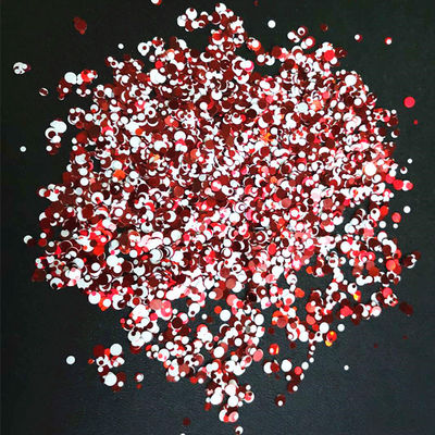 Suelta tu imaginación con puntos rojos y blancos brillante mezcla estilo de arte de uñas