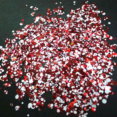 Suelta tu imaginación con puntos rojos y blancos brillante mezcla estilo de arte de uñas