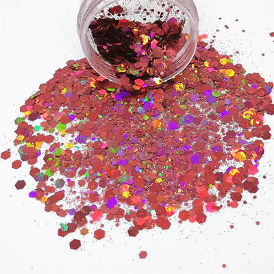 Holográfico de forma gruesa Cosmético Brillo a granel 56 colores para productos de belleza de uñas y red de distribución