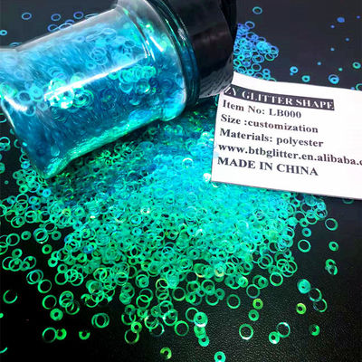 Embellecer Brillo Brillante Azul Cielo Brillante Bling Círculo abierto Formado en colores personalizados Validable