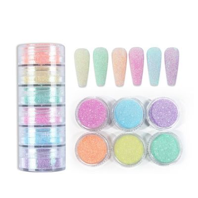 Polyester Glitter Heart Neon Fosfor Powder Nail Glitter Powder fabrica uñas cromadas con PET y PET