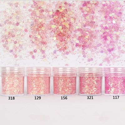 365 colores Chunky Glitter para las uñas y el cuerpo Excelente efecto de arte de uñas Polvo de brillo biodegradable