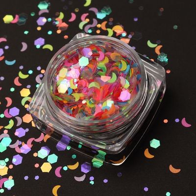 MOON Style YiWu ZY Poliéster Chunky Hexagonal en forma de brillo cosmético para el estilo de moda