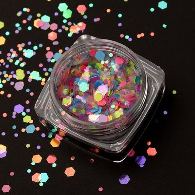 MOON Style YiWu ZY Poliéster Chunky Hexagonal en forma de brillo cosmético para el estilo de moda