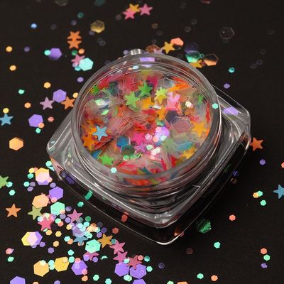 MOON Style YiWu ZY Poliéster Chunky Hexagonal en forma de brillo cosmético para el estilo de moda