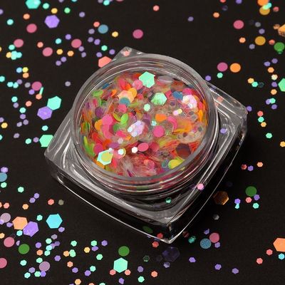 MOON Style YiWu ZY Poliéster Chunky Hexagonal en forma de brillo cosmético para el estilo de moda