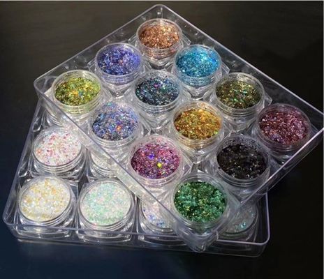 Glitter mezclado de Chunky Impresión de corte a presión Impresión de clavos Suministro de brillo Flasy