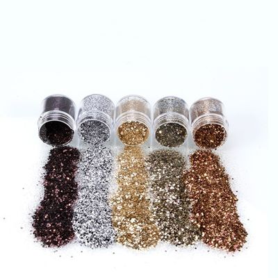 Mezcla popular Brillante de moda Color romántico Compacto Brillo Sombra de ojos / Polvo compacto para un excelente efecto de arte de uñas