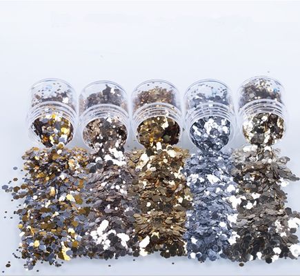 Mezcla popular Brillante de moda Color romántico Compacto Brillo Sombra de ojos / Polvo compacto para un excelente efecto de arte de uñas