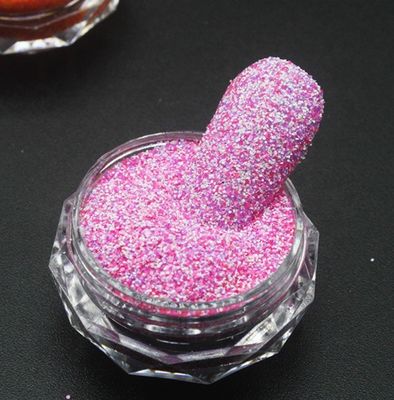 Uñas de dibujo Cristal Diamante en polvo y Tweed en polvo Delicado Rosa Sal de Mar Uñas de Dedo Mezcladas con Polvo Polarizante