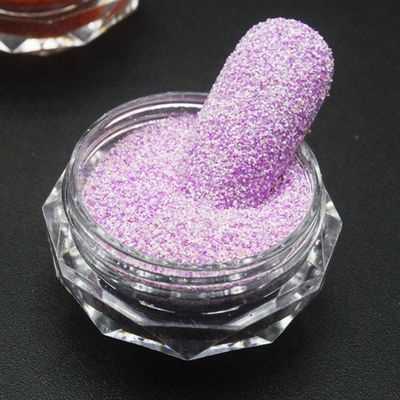 Uñas de dibujo Cristal Diamante en polvo y Tweed en polvo Delicado Rosa Sal de Mar Uñas de Dedo Mezcladas con Polvo Polarizante