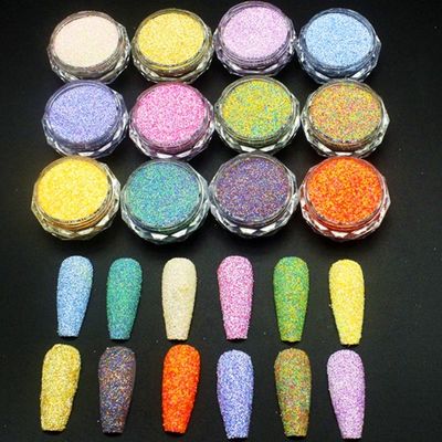 Uñas de dibujo Cristal Diamante en polvo y Tweed en polvo Delicado Rosa Sal de Mar Uñas de Dedo Mezcladas con Polvo Polarizante