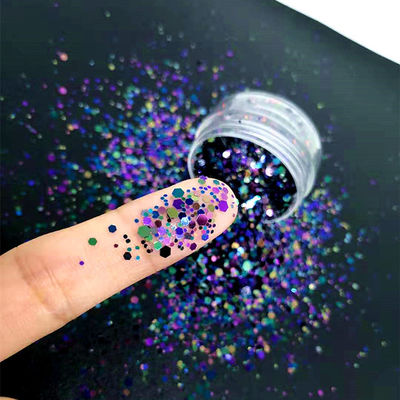 Excelente efecto de arte de uñas en el brillo de cambio de poliéster grueso para brillo de camaleón mixto