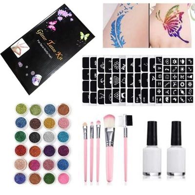 Conjunto de tatuajes de brillo ecológicos para la ocasión de Diwali No tóxico e hipoalergénico