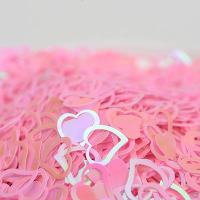7MM estilo de moda Sequin doble corazón para San Valentín abierto
