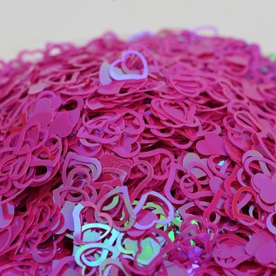 7MM estilo de moda Sequin doble corazón para San Valentín abierto