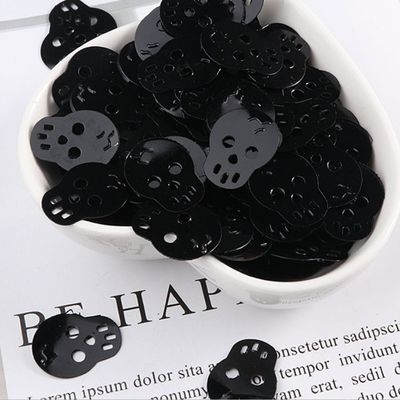 Glitter de Halloween Jack Skellington Cabeza fantasma Glitter forma araña Necromante Cráneo de murciélago Gato Esqueleto humano con secuenas