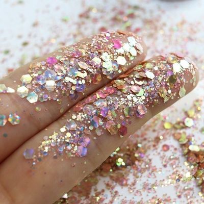 OEM/ODM Sí Camaleón Ojo de Gato Brillo Sequins Maquillaje Dedo Uña Belleza DIY Arenas rápidas Mahjong Gota pegamento Uña Parche de uñas Brillo