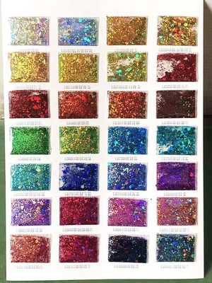 Colorido Brillo Polvo Arte de uñas Artesanías Decoraciones para interiores Navidad Fiestas Holográfico Poliéster Chunky mezclas a granel