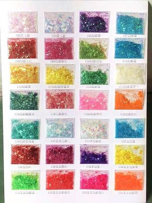 Colorido Brillo Polvo Arte de uñas Artesanías Decoraciones para interiores Navidad Fiestas Holográfico Poliéster Chunky mezclas a granel