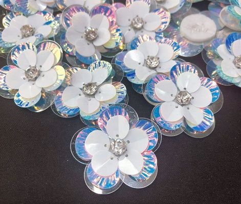 Sequins de flores de concha para zapatos de mujer ropa falda de plástico multicolor bodas eventos empaquetados en cajas