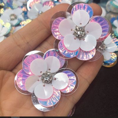 Sequins de flores de concha para zapatos de mujer ropa falda de plástico multicolor bodas eventos empaquetados en cajas