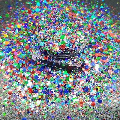 Poliéster Arco iris brillante Caramelo Brillante Mezcla de formas Chunky Confeti Brillante personalizado para sus necesidades