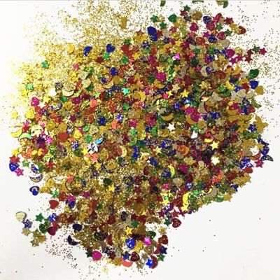 Persona sombra de ojos de Navidad Brillo mezclado Sequins Chunky PVC Luna Corazón Pentacle Goteo Relleno Cosmético Vestido Navidad