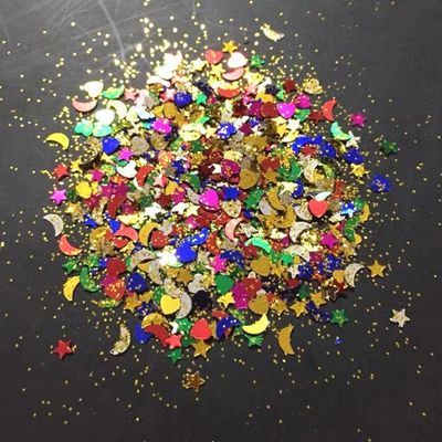 Persona sombra de ojos de Navidad Brillo mezclado Sequins Chunky PVC Luna Corazón Pentacle Goteo Relleno Cosmético Vestido Navidad