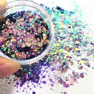 OEM / ODM Sí. Proporcionamos OEM Camaleón Políester Chunky Cuerpo de uñas Camaleón Chunky Mix Sequins Brillo