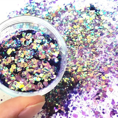 OEM / ODM Sí. Proporcionamos OEM Camaleón Políester Chunky Cuerpo de uñas Camaleón Chunky Mix Sequins Brillo