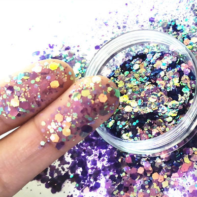 OEM / ODM Sí. Proporcionamos OEM Camaleón Políester Chunky Cuerpo de uñas Camaleón Chunky Mix Sequins Brillo