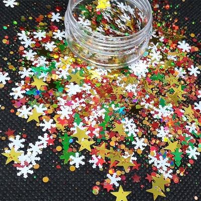 OEM Glitter de Navidad Flor de corazón en forma de uñas Chunky Art Cara cuerpo artesanía DIY Artesanía PET Material de vidrio 1 kg Pedido mínimo