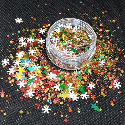 OEM Glitter de Navidad Flor de corazón en forma de uñas Chunky Art Cara cuerpo artesanía DIY Artesanía PET Material de vidrio 1 kg Pedido mínimo