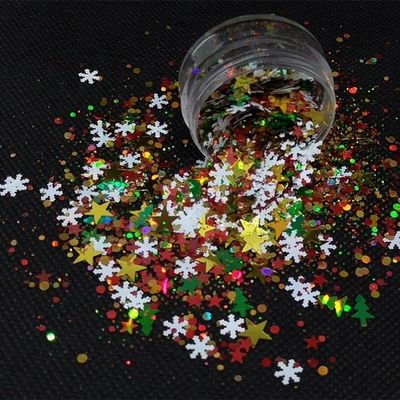 OEM Glitter de Navidad Flor de corazón en forma de uñas Chunky Art Cara cuerpo artesanía DIY Artesanía PET Material de vidrio 1 kg Pedido mínimo