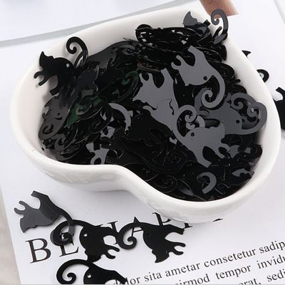 Cabeza de Jack Skellington en PVC Glamour fantasma forma araña Necromante Calaveras de murciélago Gato Esqueleto humano Sequins de Halloween Perfecto