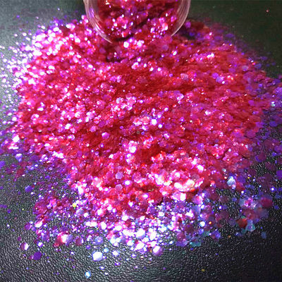 Nail Art Poliéster Brillo Iridescente Azul Púrpura Flash Sol Ent Resistente Serie Brillos 1 método de impresión de color Decoración