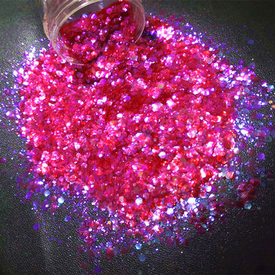 Nail Art Poliéster Brillo Iridescente Azul Púrpura Flash Sol Ent Resistente Serie Brillos 1 método de impresión de color Decoración